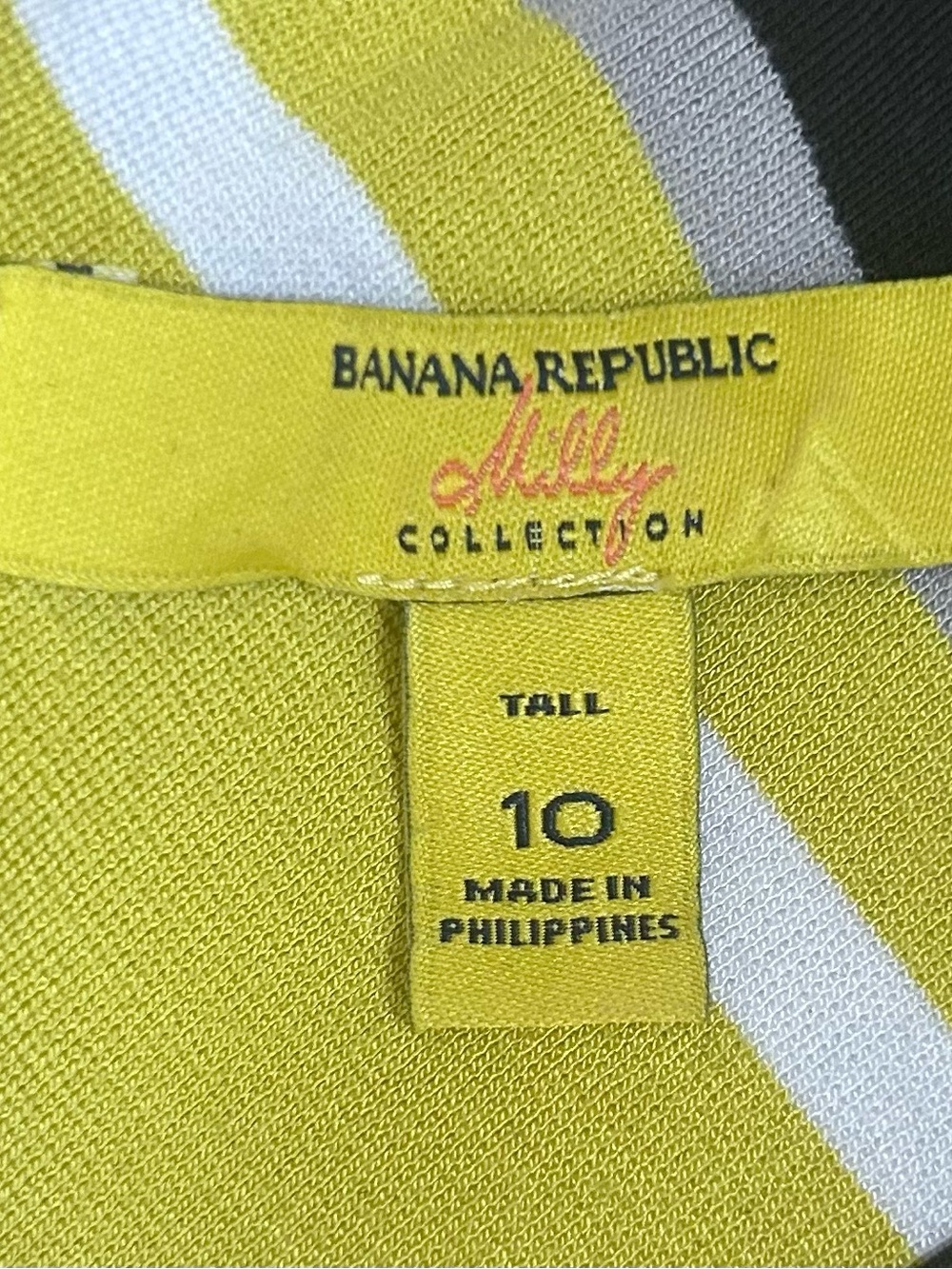 Banana Republic Milly Collection Chevron Striped Knit Chartreuse, Black, White - Picture 5 of 5